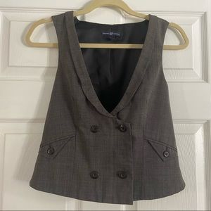 Gap Grey Cropped Wool Blend Vest